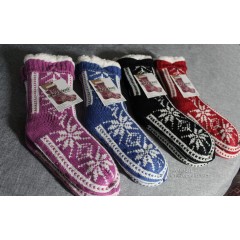 Snowflake Snoozies - Cozy little Sherpa lined Socks with Non Skid Sole